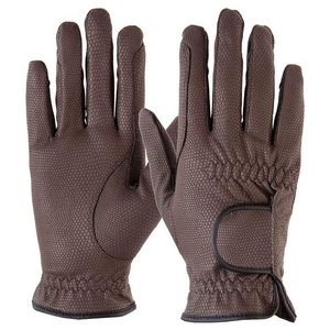 Men and Women Horse Riding Gloves Leather  Fabric Gloves  Equestrian best selling whole sale adjustable gloves