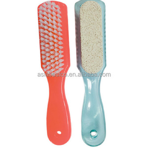 Shower Foot Nail Brush Scrubber Double Side Feet Massage Spa Bath Brush With Pumice Stone