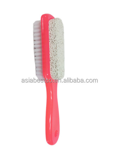 Shower Foot Nail Brush Scrubber Double Side Feet Massage Spa Bath Brush With Pumice Stone