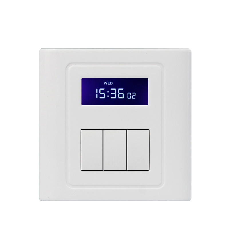 Smart Digital Programmable Electronic Timer Wall light Switch with multiple period setting for 3 loads