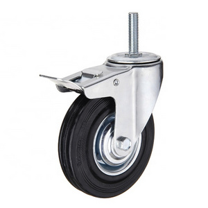 Rotary screw  roller 75 80 85 100 125 150 160 200 250 mm solid natural rubber trolley wheel caster