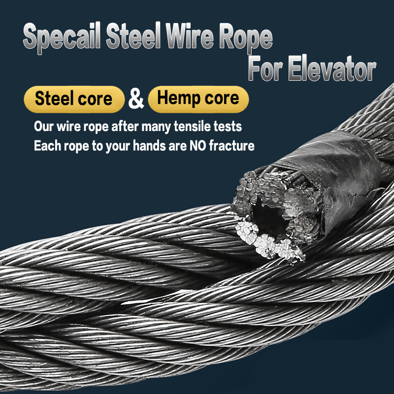 China Factory Price 6mm 8mm 10mm Elevator Steel Wire Rope