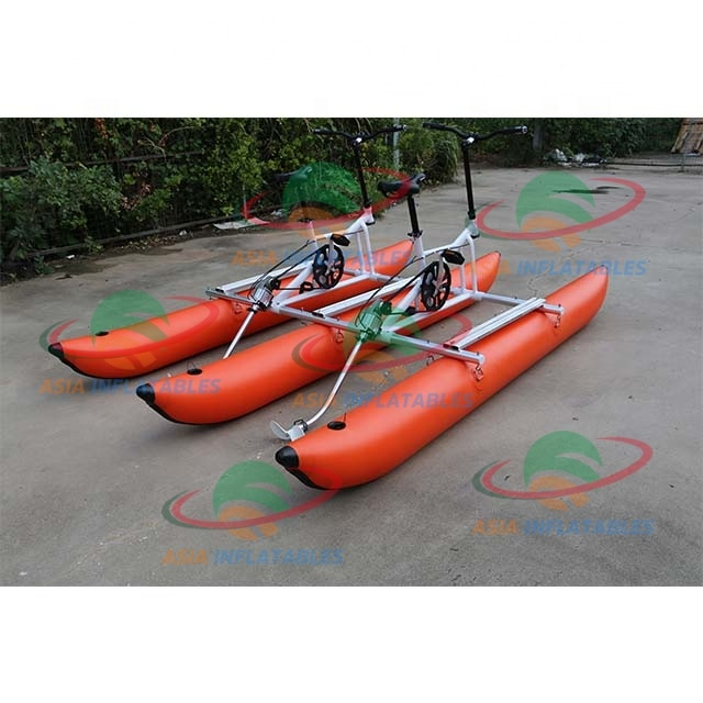 Inflatable Pedal Water Cycle Bike Adult Family Yellow Red White Inflatable Floating Pedal Exercise Bicycle for Sale