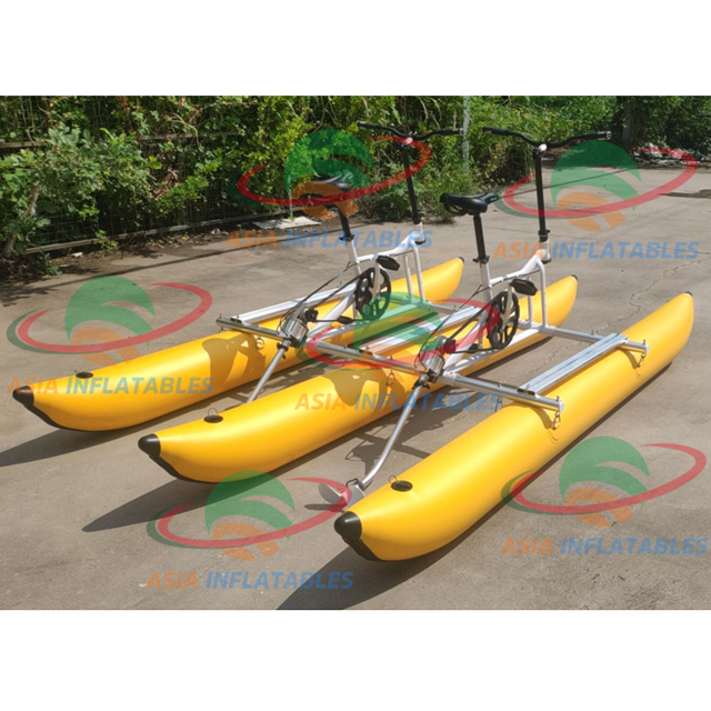 Inflatable Pedal Water Cycle Bike Adult Family Yellow Red White Inflatable Floating Pedal Exercise Bicycle for Sale