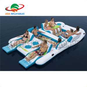 8 Seats Tropical Tahiti Floating Island Inflatable Floating Islands For Ocean Park With Customized Logo