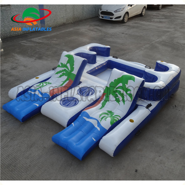 8 Seats Tropical Tahiti Floating Island Inflatable Floating Islands For Ocean Park With Customized Logo