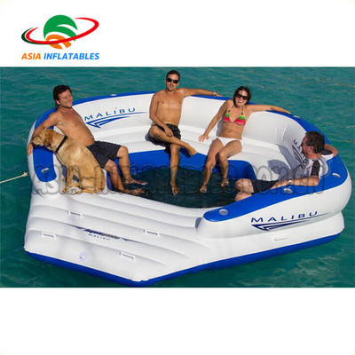 Attractive Inflatable Floating Island Lounge / Tropical Tahiti Party Pool Toy Island Customized