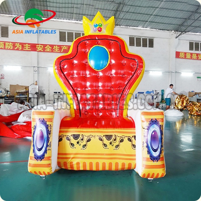 0.6mm PVC high back inflatable king/queen chair inflatable throne chair inflatable birthday chair for party