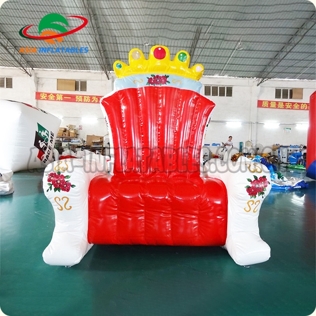 0.6mm PVC high back inflatable king/queen chair inflatable throne chair inflatable birthday chair for party