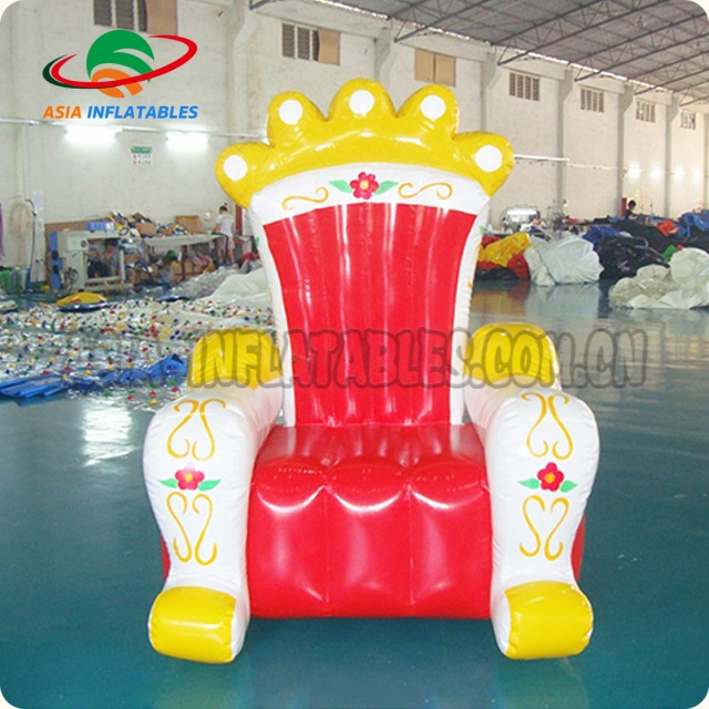 0.6mm PVC high back inflatable king/queen chair inflatable throne chair inflatable birthday chair for party