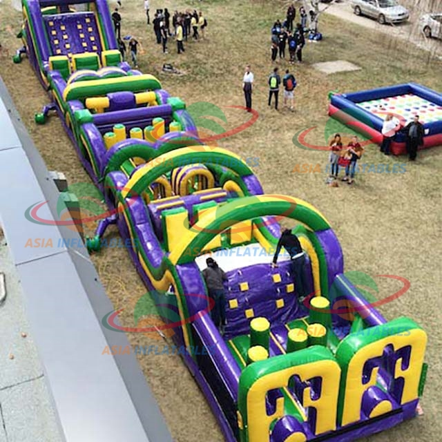 Giant Inflatable jumping bouncer slide obstacle course inflatable game obstacle trampoline park for kids and adults