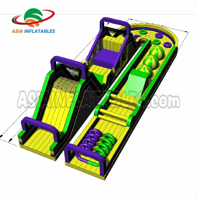 Giant Inflatable jumping bouncer slide obstacle course inflatable game obstacle trampoline park for kids and adults