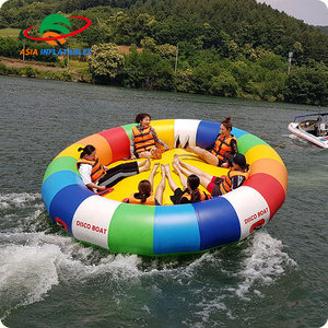 Inflatable disco boat motorized water toy , sea inflatable drag boat, Inflatable Water Spinner Towable