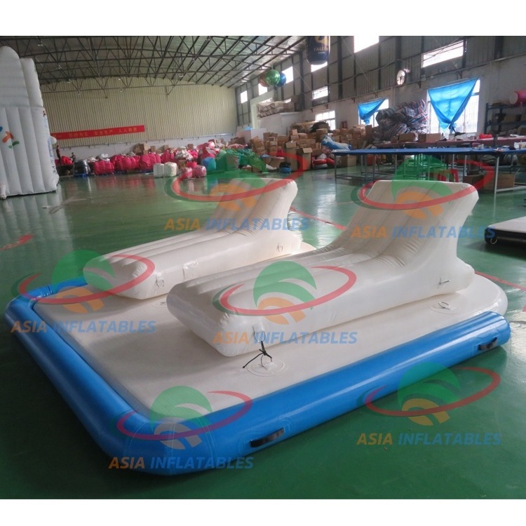 Inflatable Air Mat, Inflatable Floating Island Pool Float Water Bar Lazy River Lounges