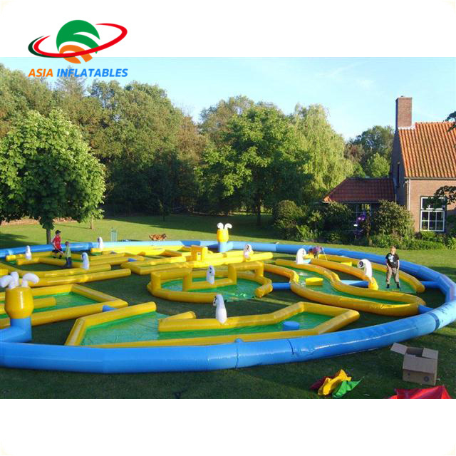 Customized Inflatable mini golf 9-holes for rental / hot sale inflatable outdoor game for fun