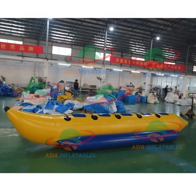 3-10 Person Inflatable Banana Boat Tow Tube, Large Water Surfing PVC Kayak for Adults and Kids