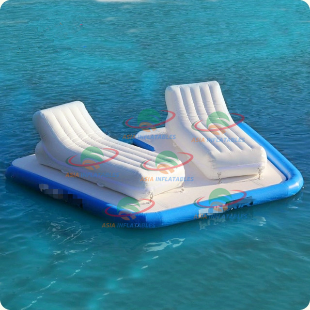 Inflatable Air Mat, Inflatable Floating Island Pool Float Water Bar Lazy River Lounges