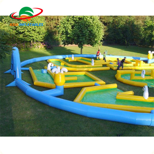 Customized Inflatable mini golf 9-holes for rental / hot sale inflatable outdoor game for fun