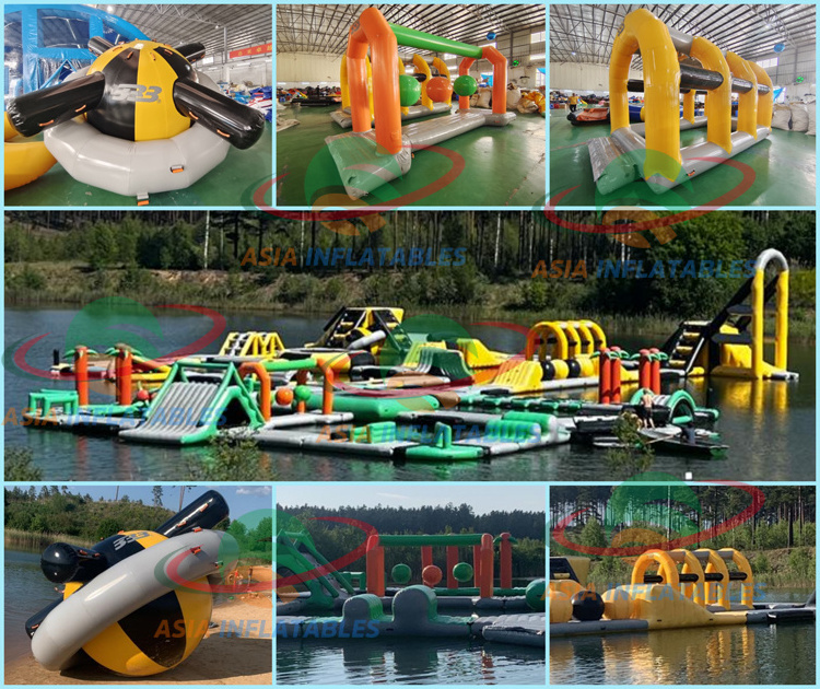 Commercial adult slide trampoline inflatable floating aqua water park for adults