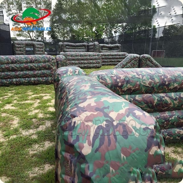 Factory Camouflage Cheap Paintball Inflatable Wall Bunker , Inflatable Paintball Wall