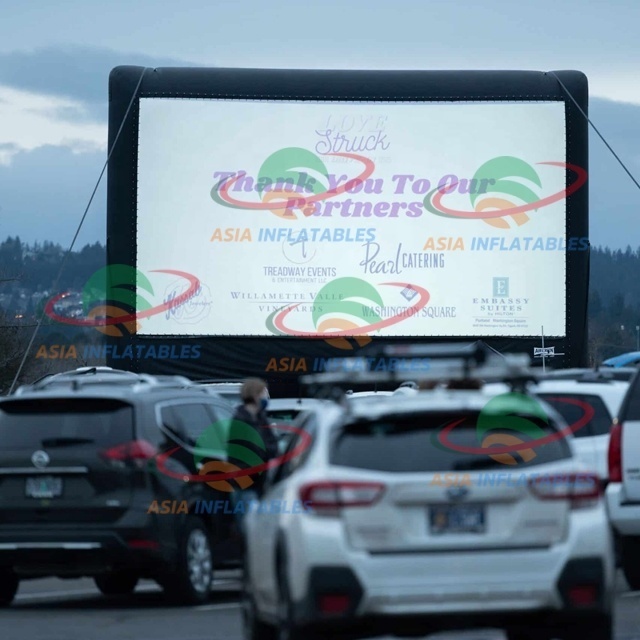 Projector Outdoor Commercial Drive-In Parking Lot Floating Inflatable Movie Screen