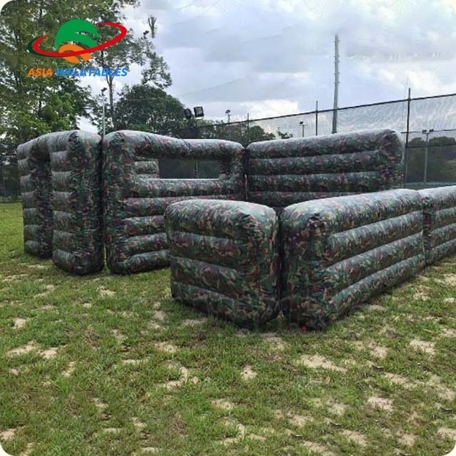 Factory Camouflage Cheap Paintball Inflatable Wall Bunker , Inflatable Paintball Wall