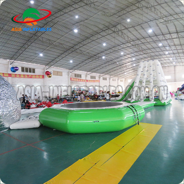 Mini Inflatable Water Park For Pool / Small Floating Aqua Park With Trampoline