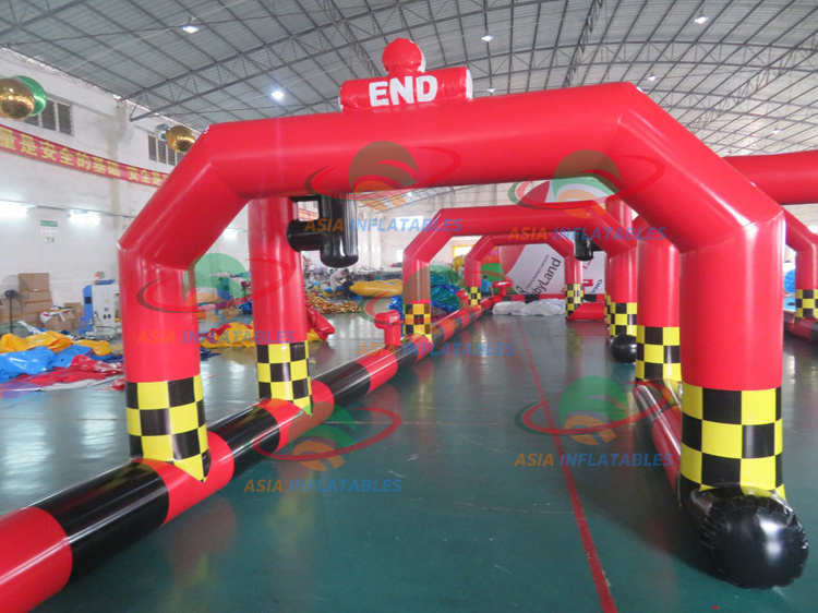 Modern commercial karting inflatable race track popular inflatable go karts race track