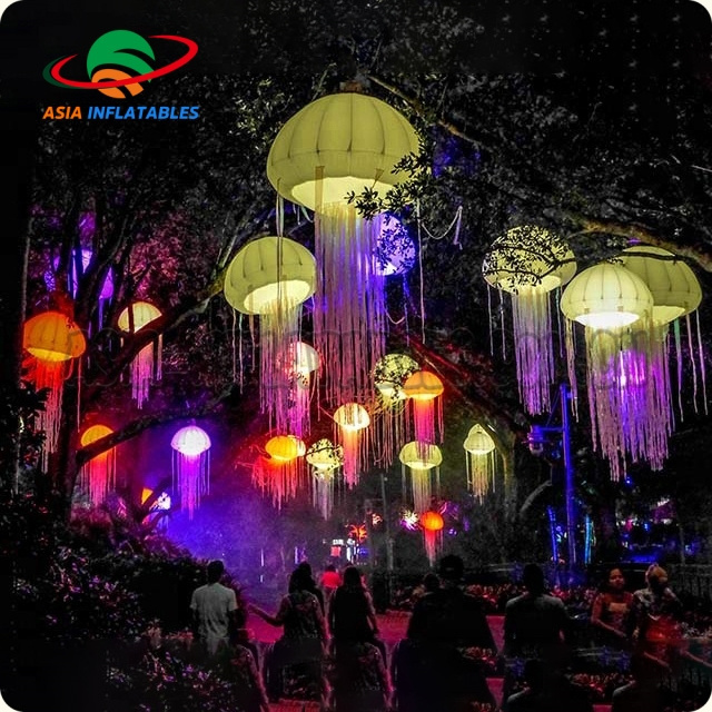 Remote Control Color inflatable jellyfish/ Inflatable Jellyfish Light/ flying light balloon