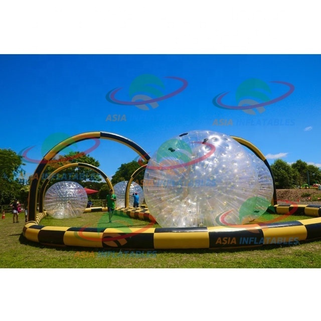 Outdoor Interavitve Sport Game Inflatable Bumper Car Track Inflatable Zorb Ball Race Inflatable Karting Fence Field