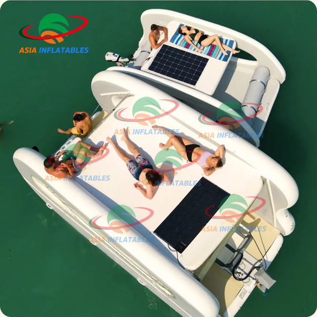 Inflatable Drop Stitch Water Party Boat Inflatable Party Lounge DWF Boat For Sale