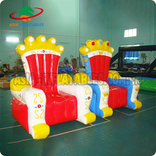 0.6mm PVC high back inflatable king/queen chair inflatable throne chair inflatable birthday chair for party