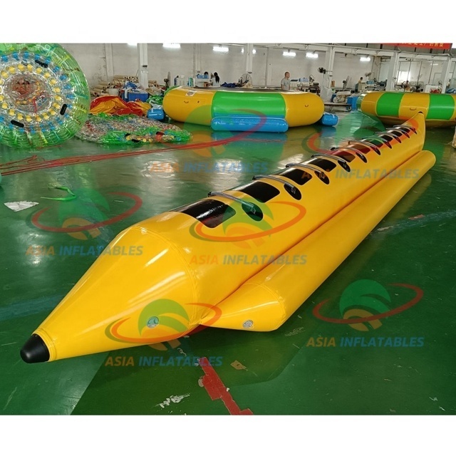 3-10 Person Inflatable Banana Boat Tow Tube, Large Water Surfing PVC Kayak for Adults and Kids