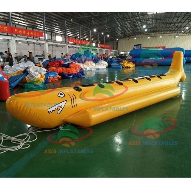 3-10 Person Inflatable Banana Boat Tow Tube, Large Water Surfing PVC Kayak for Adults and Kids