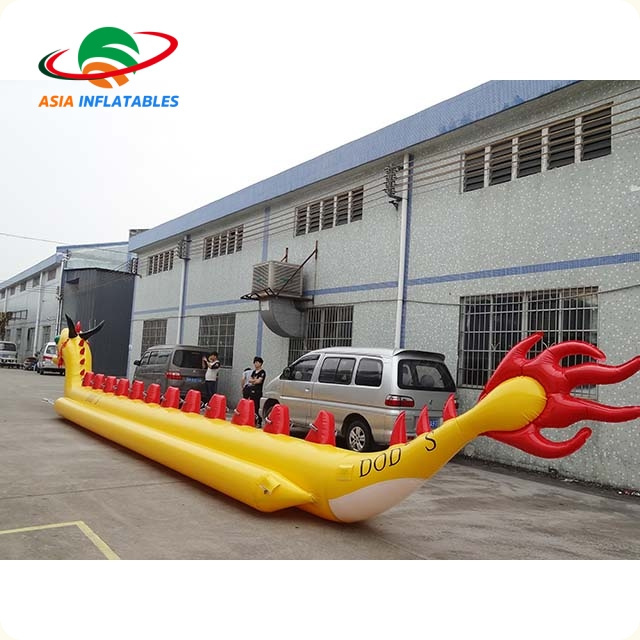 Best quality inflatable towable dragon boat water banana towable boat inflatable