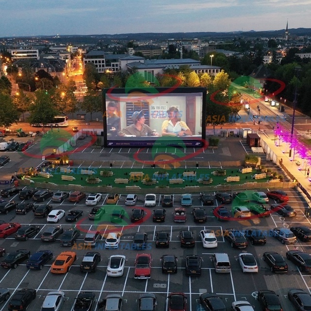 Projector Outdoor Commercial Drive-In Parking Lot Floating Inflatable Movie Screen