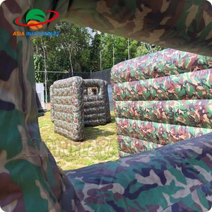 Factory Camouflage Cheap Paintball Inflatable Wall Bunker , Inflatable Paintball Wall