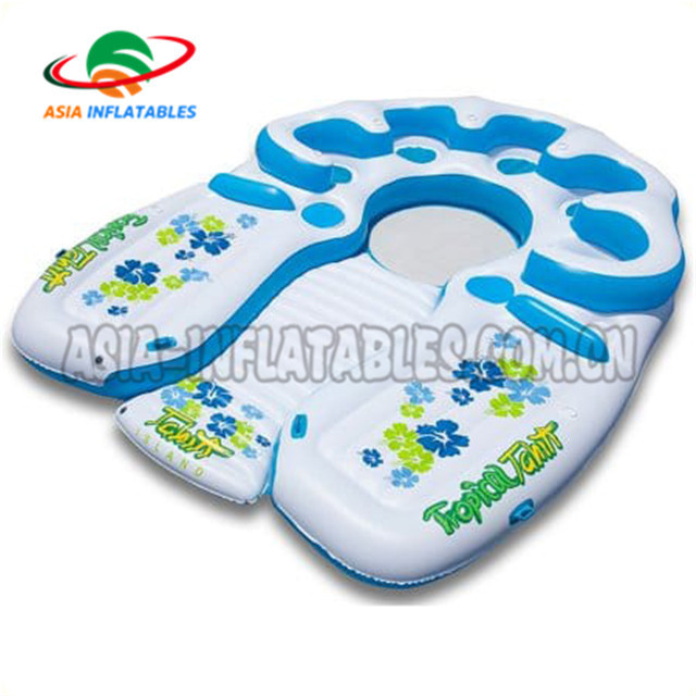 8 Seats Tropical Tahiti Floating Island Inflatable Floating Islands For Ocean Park With Customized Logo