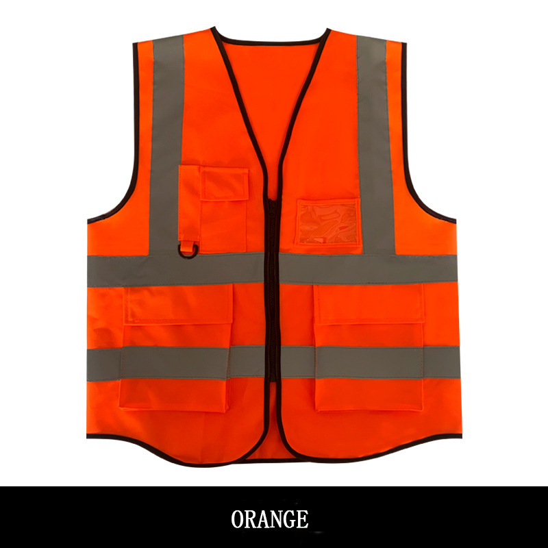 fluorescent suit Reflective vest multi-pocket construction cycling building protection reflective safety  vest