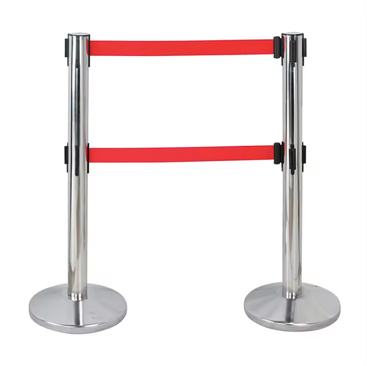 Wholesale New Year Christmas Dual Tape Queue Barrier System/Portable Queue Line Stand/Stainless Steel Queue Pole