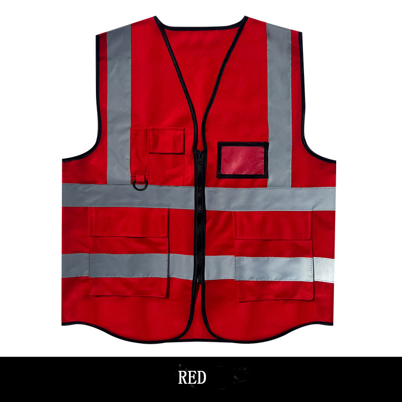 fluorescent suit Reflective vest multi-pocket construction cycling building protection reflective safety  vest