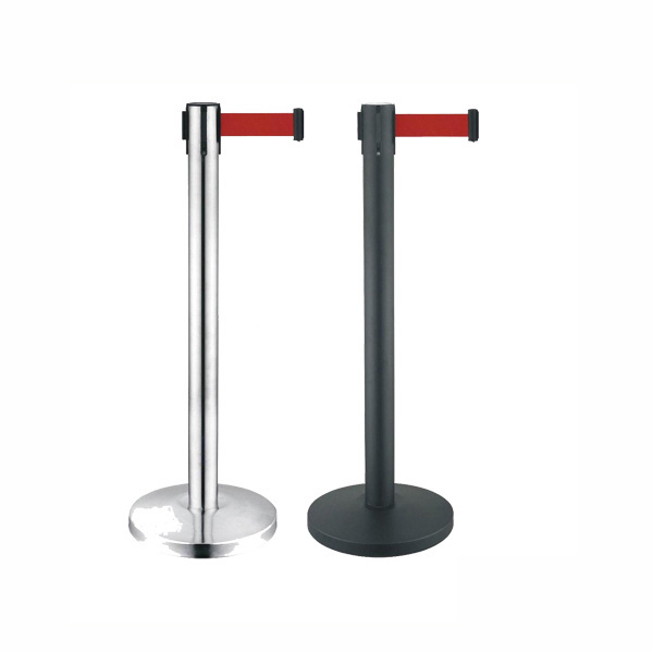 Control barriers stainless Steel retractable belt barrier crowd queue controls post pipe rope stanchion for sale