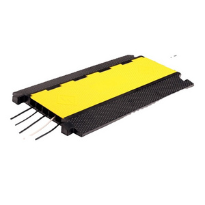 5 channel yellow road safety outdoor flooring rubber cable ramp for sale