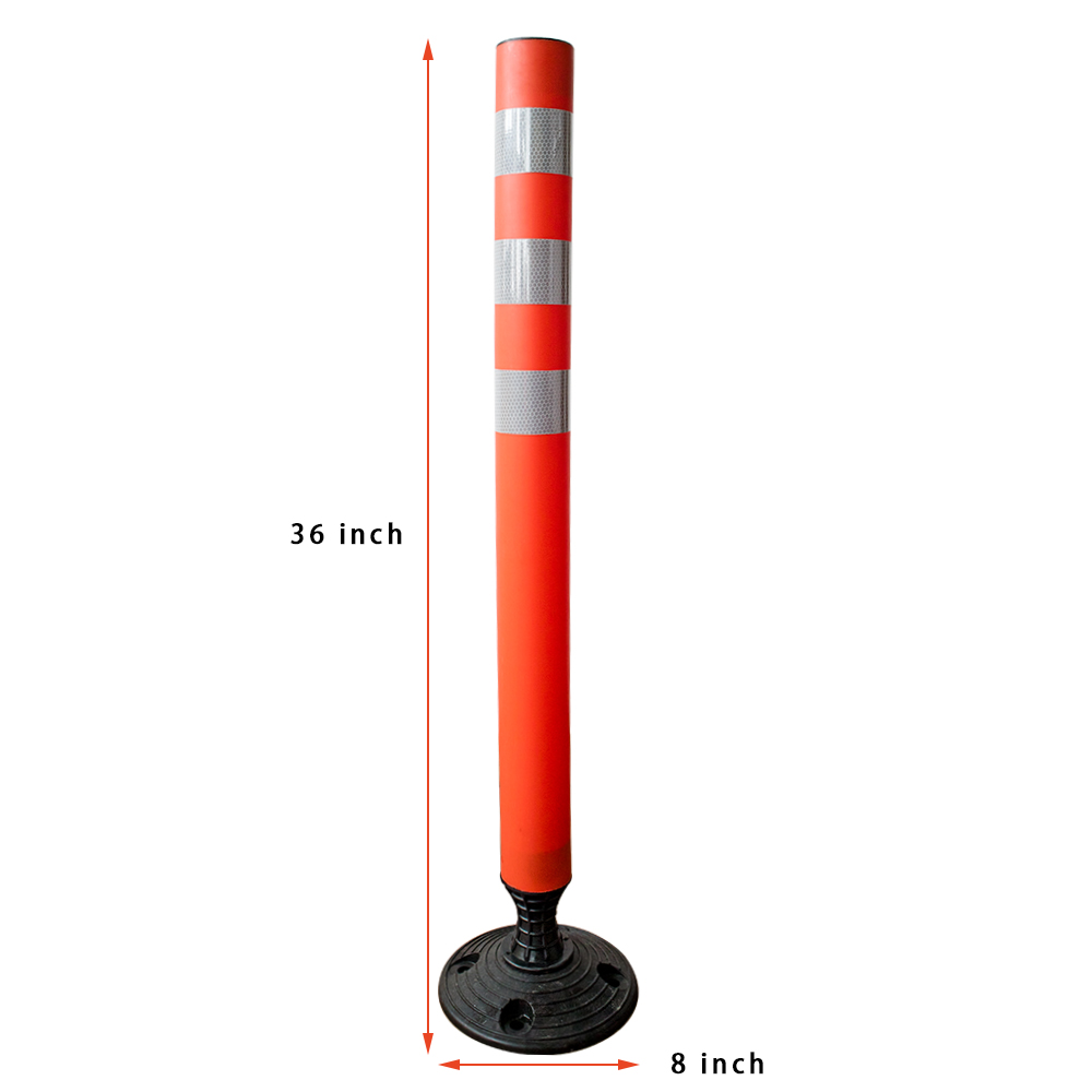 Traffic plastic warning flexible delineator post parking sign flexible guide PE post with PVC black