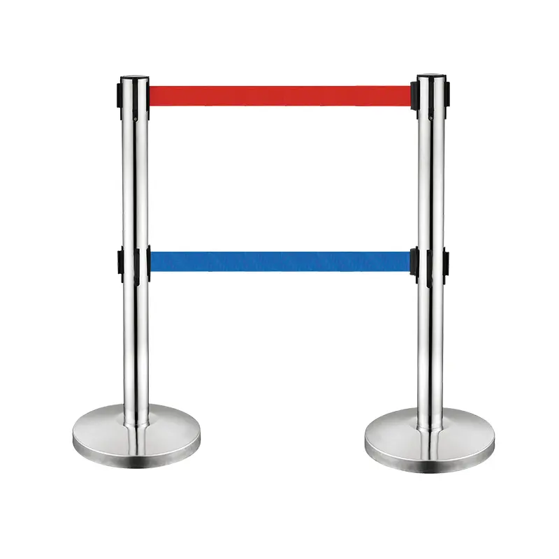 Wholesale New Year Christmas Dual Tape Queue Barrier System/Portable Queue Line Stand/Stainless Steel Queue Pole