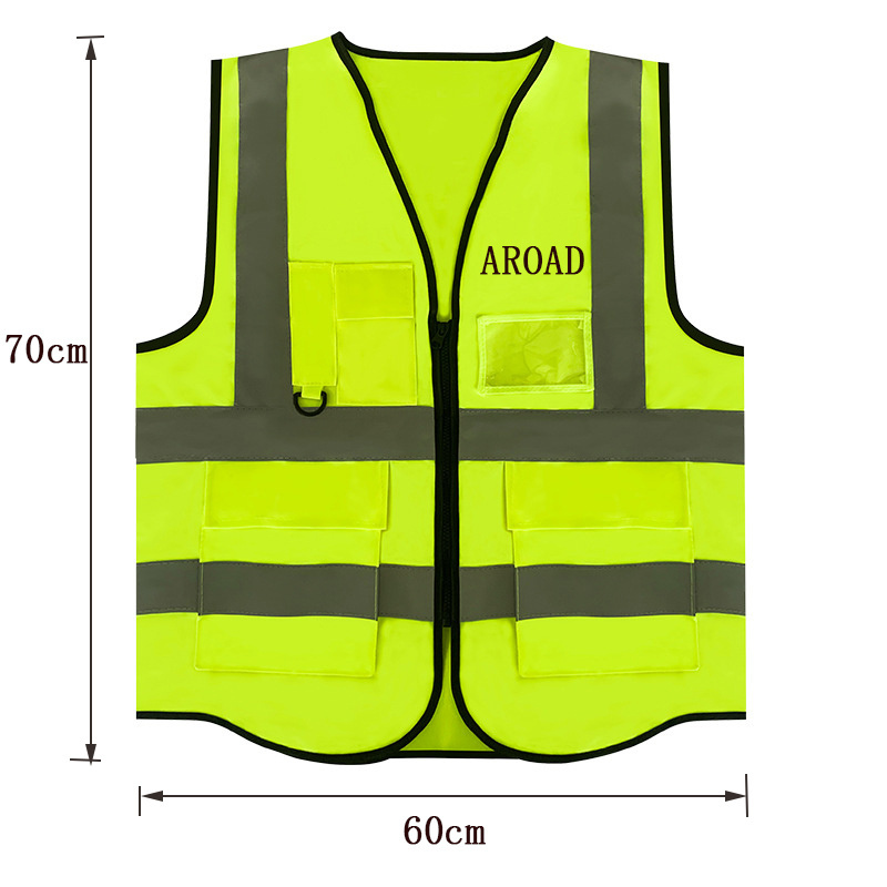 fluorescent suit Reflective vest multi-pocket construction cycling building protection reflective safety  vest