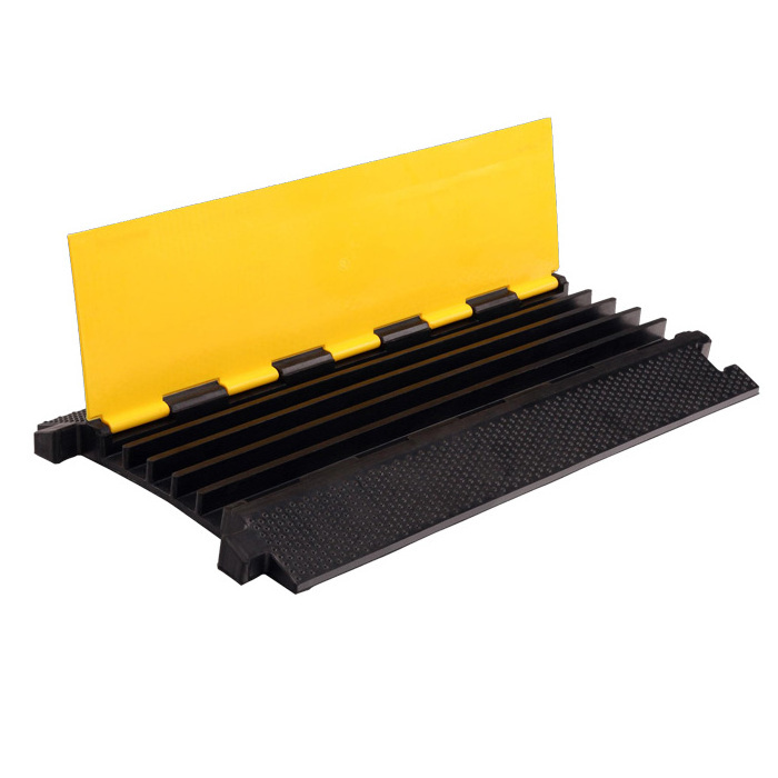 5 channel yellow road safety outdoor flooring rubber cable ramp for sale