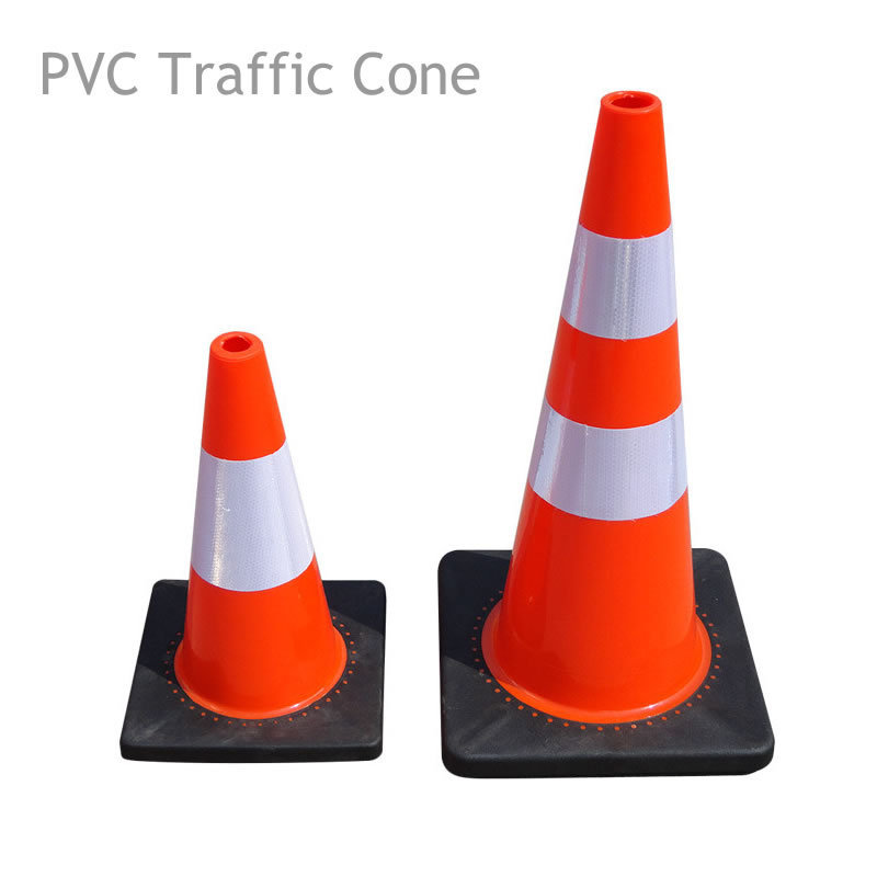 Manufacture Top Sale 70 cm Road Cone Flexible PVC Safety Used Traffic Cone