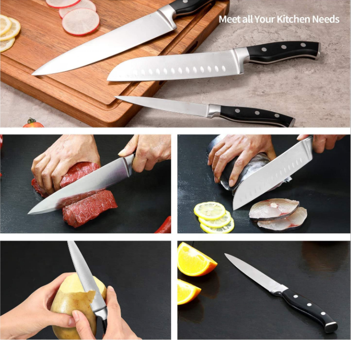 Minimalist Gift Universal Culinary Arts Knife Sets Stainless Steel 14 Pieces Self Sharpening Kitchen Knife Set