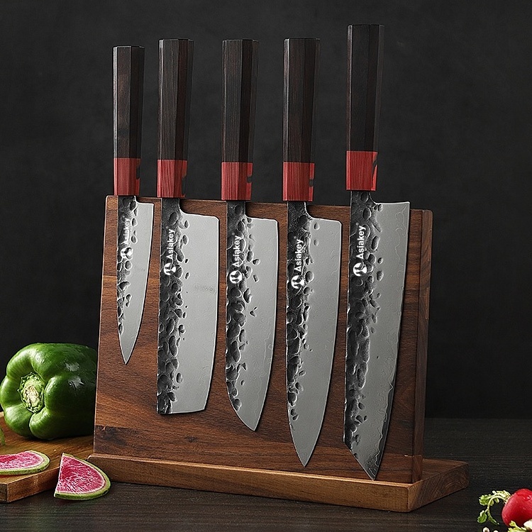 Kitchen Cookware Gadgets Japanese Kitchen Knife set with Magnetic Kitchen Knife Block Holder Stand